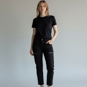 RALPH LAUREN Premium Black Zipper Cargo Pants Size 10 NEW WITHOUT TAGS